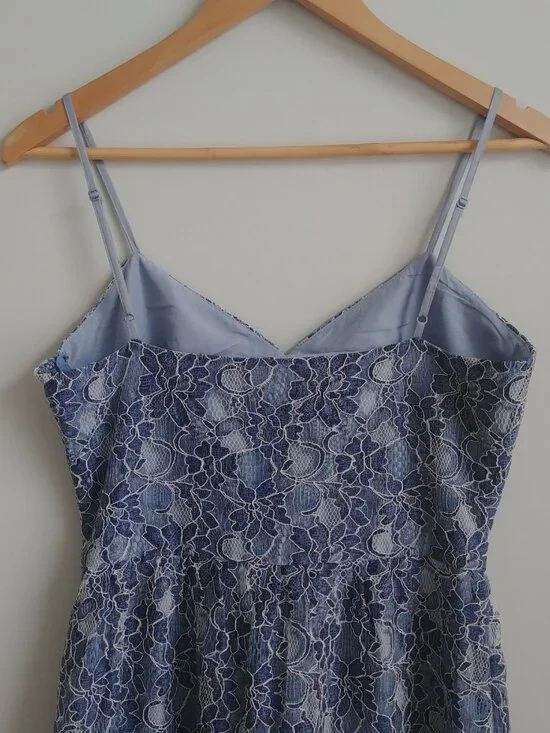 Jack BB Dakota blue lace spaghetti strap midi dress size 6 - Picture 4 of 16